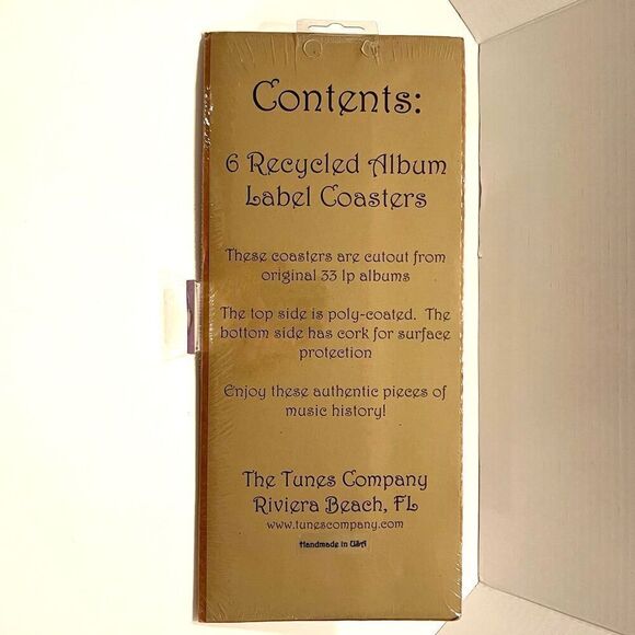 Recycled Album Label Coasters Set of 6 *NEW* - Picture 4 of 6